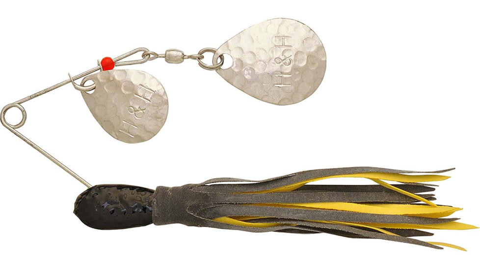 H&amp;H Lure Company Double Spinner, Black/Yellow, 3/8oz, HHDS115-02