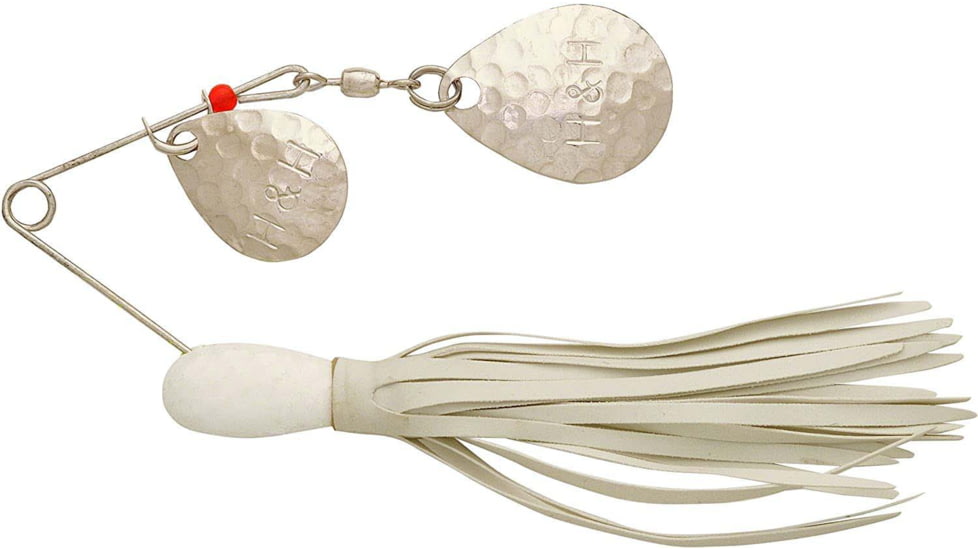 H&amp;H Lure Company Double Spinner, White, 3/8oz, HHDS115-08