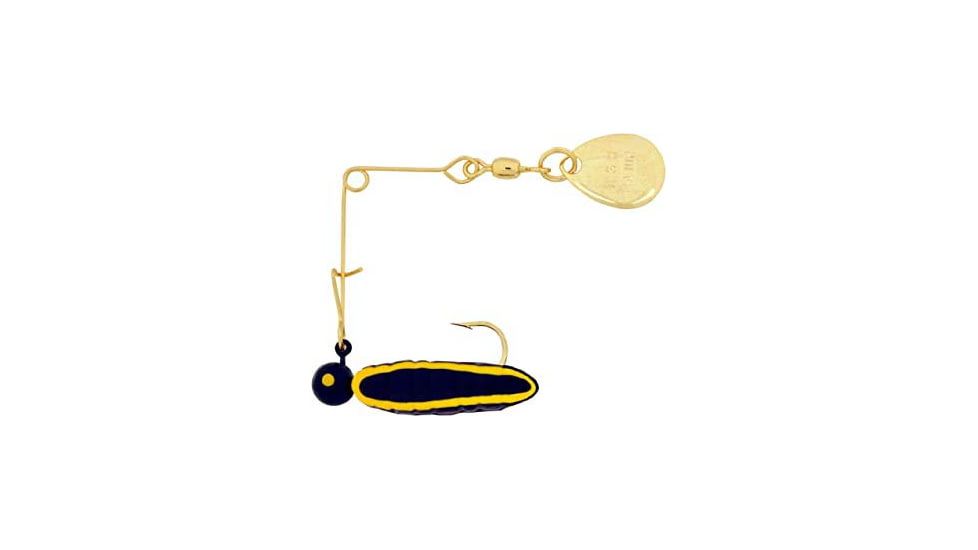 H&amp;H Lure Company Pro Cajun Spin, Black/Yellow Stripe, Gold Blade, 1/16oz, CS-17G