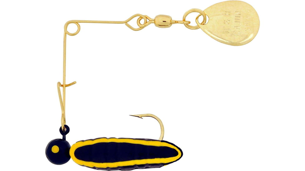 H&amp;H Lure Company Pro Cajun Spin, Black/Yellow Stripe, Gold Blade, 1/32oz, CGS-17G