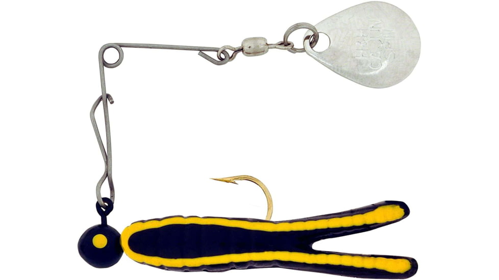 H&amp;H Lure Company Pro Cajun Spin, Black/Yellow Stripe, Nickel Blade, 1/16oz, CS-17N
