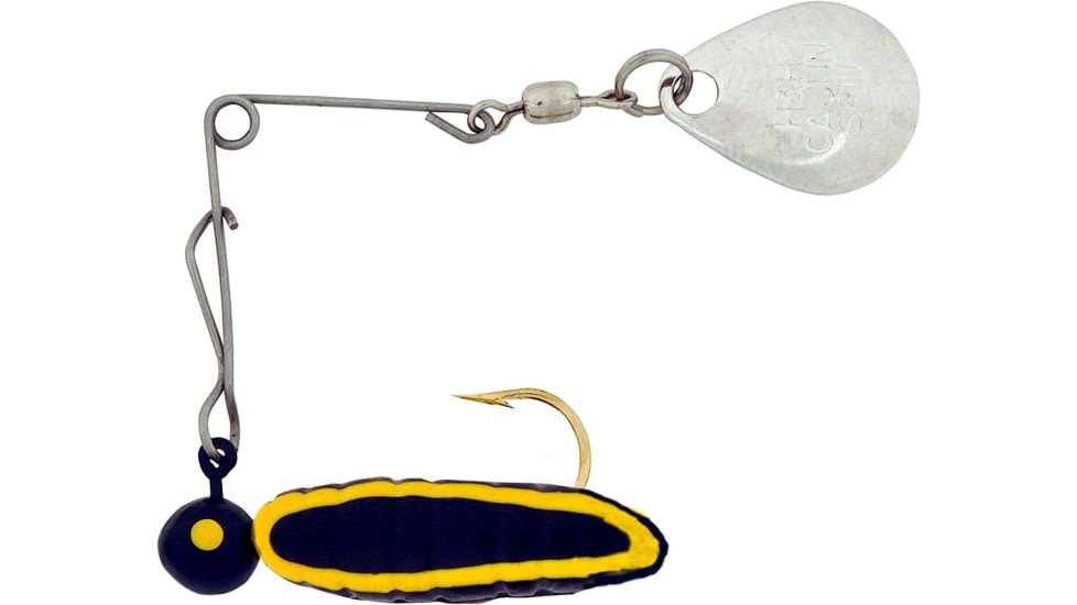H&amp;H Lure Company Pro Cajun Spin, Black/Yellow Stripe, Nickel Blade, 1/32oz, CGS-17N