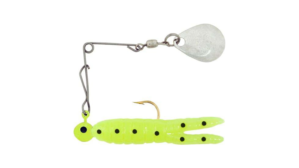 H&amp;H Lure Company Pro Cajun Spin, Chartreuse/Black Dot, Nickel Blade, 1/16oz, CS-12N