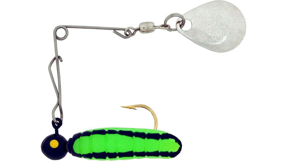 H&amp;H Lure Company Pro Cajun Spin, Green/Black Stripe, Nickel Blade, 1/32oz, CGS-20N