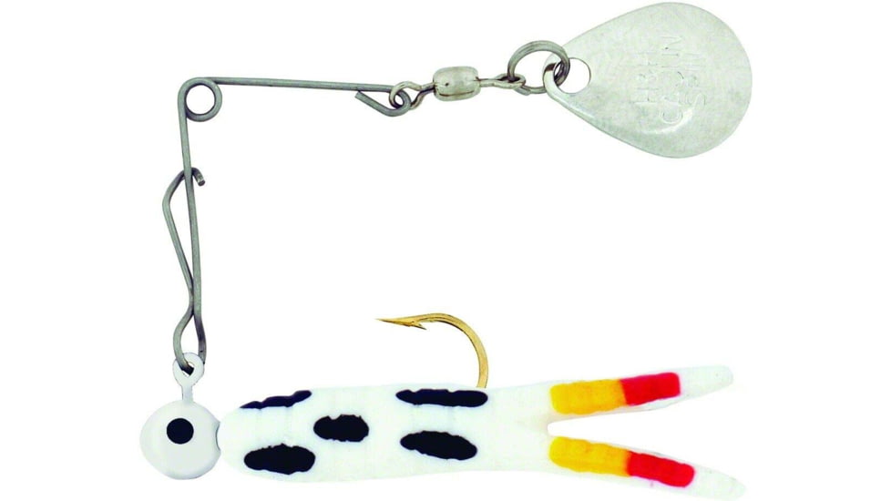 H&amp;H Lure Company Pro Cajun Spin, White Coachdog, Gold Blade, 1/16oz, CS-26G