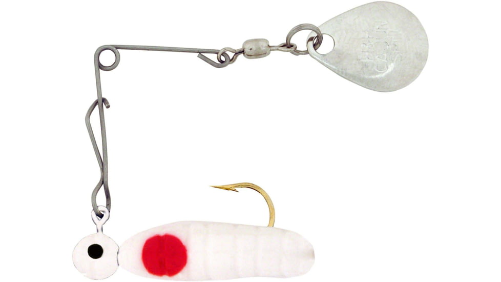 H&amp;H Lure Company Pro Cajun Spin, White/Red Dots, Nickel Blade, 1/32oz, CGS-13N