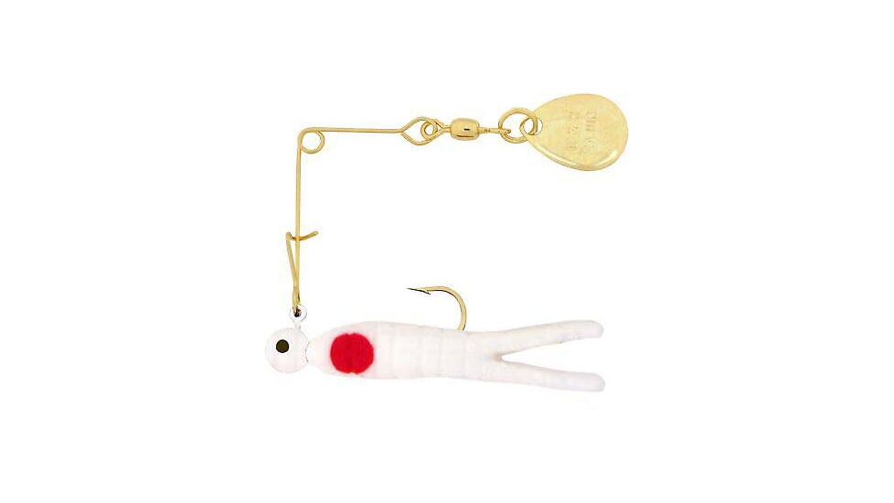 H&amp;H Lure Company Pro Cajun Spin, White/Red Throat, Gold Blade, 1/16oz, CS-13G