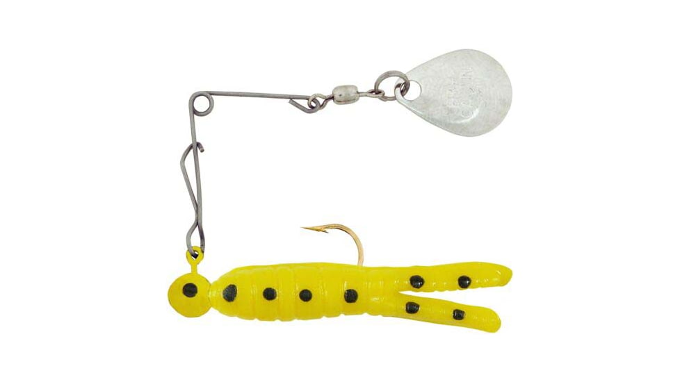 H&amp;H Lure Company Pro Cajun Spin, Yellow/Black Dot, Nickel Blade, 1/16oz, CS-11N