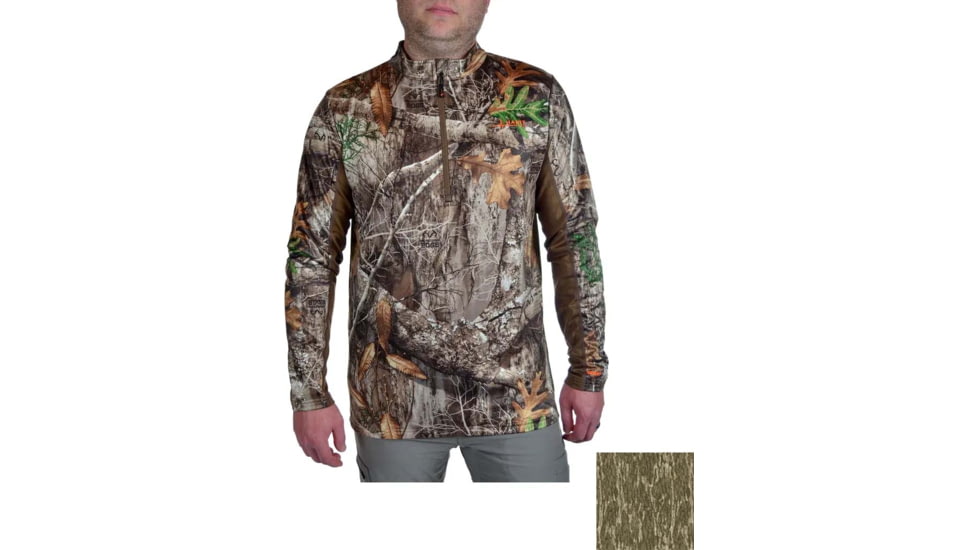 Habit Buck Hills Base Layer Mock - Mens, Mossy Oak Bottomland, Extra Large, BL10021-014-XL
