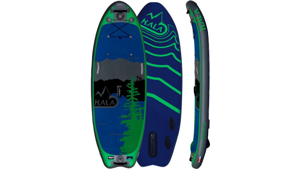 Hala Atcha 86 with Stomp Box - Inflatable SUP Board-Blue/Green
