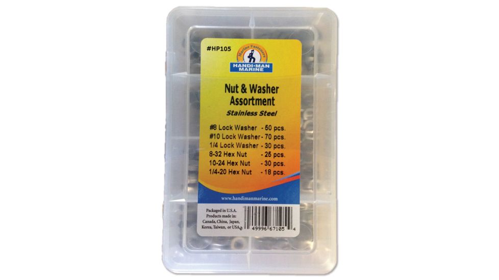 Handi-Man Marine Lock Nut &amp; Lock Washer Kit - 223 Pieces 64921