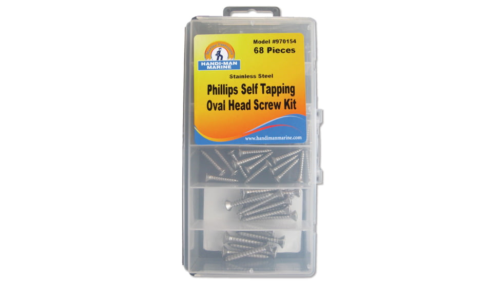 Handi-Man Marine Phillips Oval Head Self Tapping Screw Kit - 68 Pieces 64926