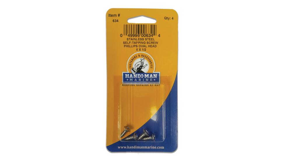 Handi-Man Marine Phillips Self Tapping Oval Screw - 6 x 1/2 70331