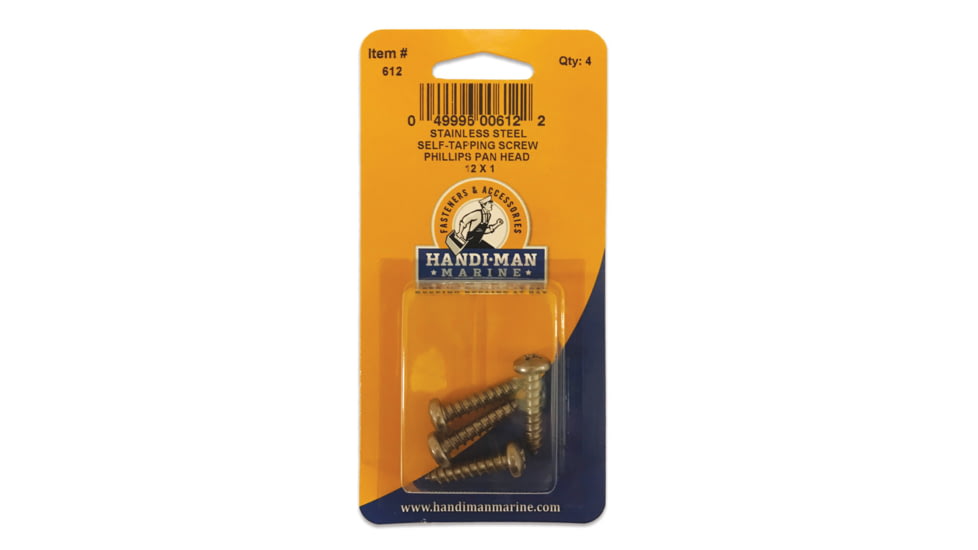 Handi-Man Marine Self Tapping Pan Screw Stainless Steel 12 x 1" Phillips 69507