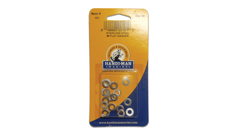 Handi-Man Marine Stainless Steel Flat Washer - #8 70324