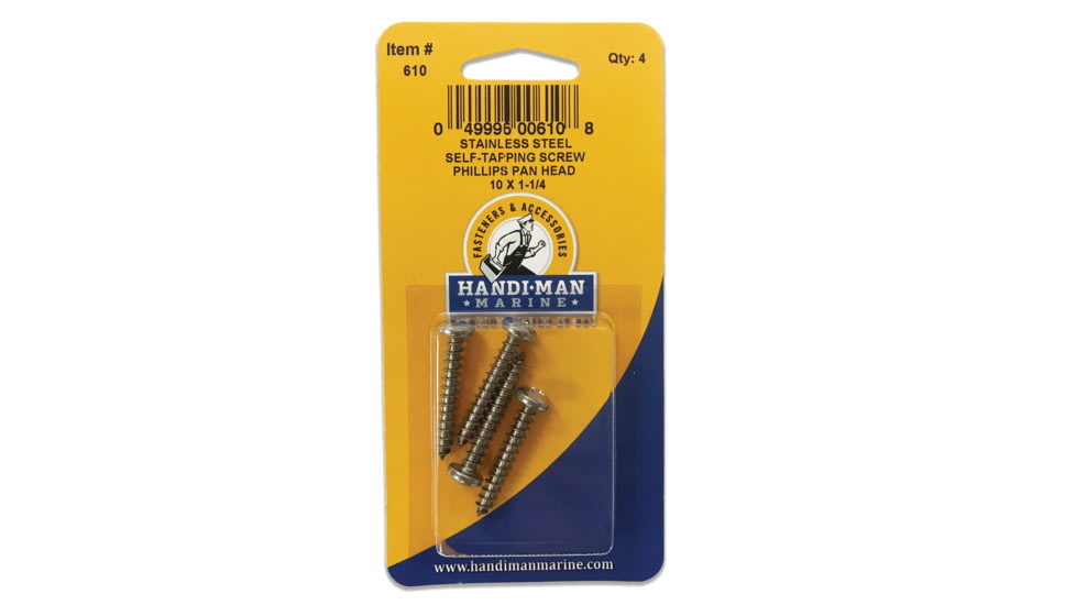 Handi-Man Marine Stainless Steel Phillips Self Tapping Pan Screw - 10 x 1-1/4 71182
