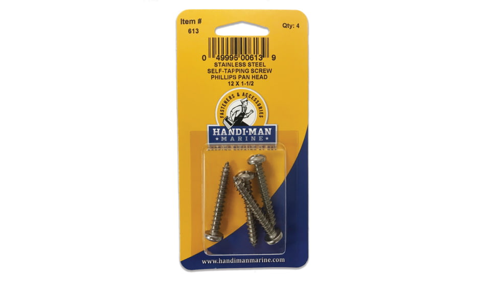 Handi-Man Marine Stainless Steel Phillips Self Tapping Pan Screw - 12 x 1-1/2 71183