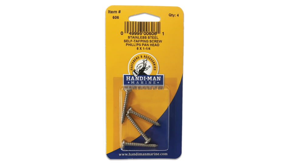 Handi-Man Marine Stainless Steel Phillips Self Tapping Pan Screw - 8 x 1-1/4 71180