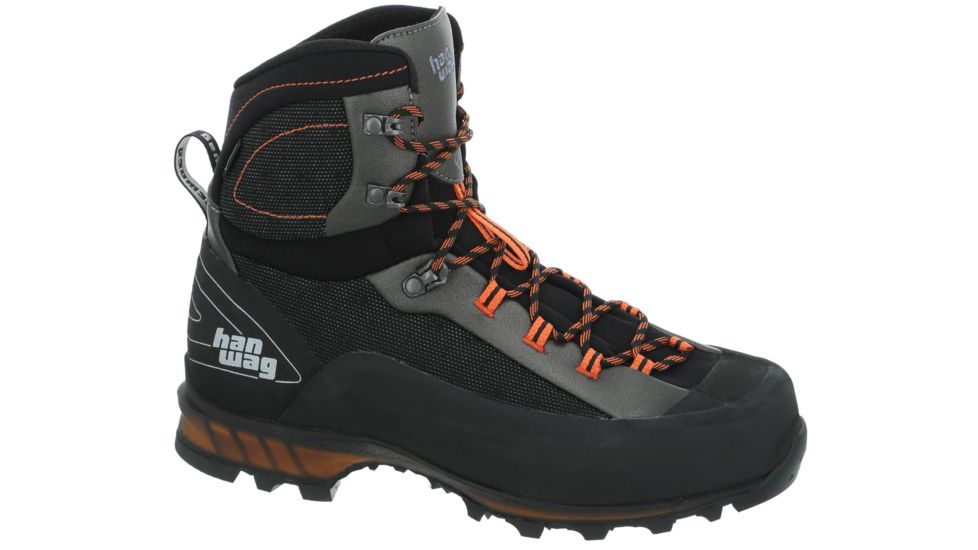 Hanwag Ferrata II GTX Mountaineering Boot- Mens, Black/Orange, Medium, 13.5 US, H100100-12023-13.5