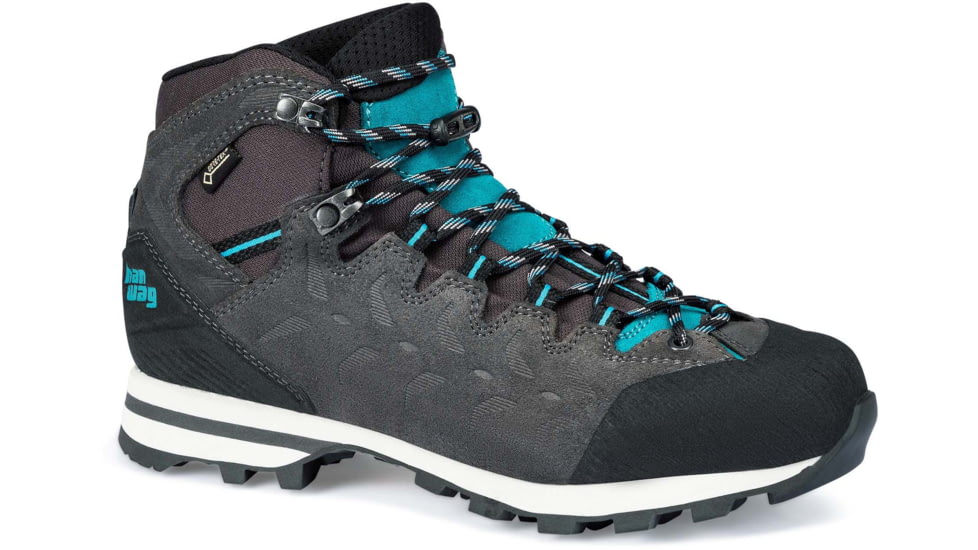Hanwag Makra Light Lady GTX Shoes - Womens, Asphalt/Bluegreen, 4, H100401-064499-4