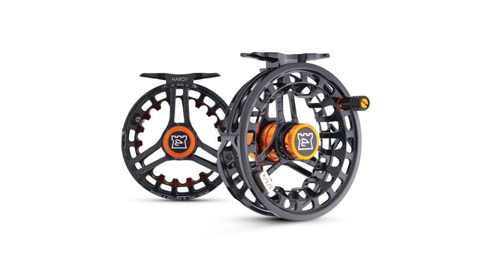 Hardy Ultradisc UDLA Fly Reel, 1.0/1, Right/Left, 4000, Black/Orange, HREUDBL140