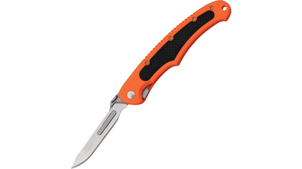 Havalon Piranta-Bolt Folding Knife, 2.75in, Stainless Blade, Clampack, Blaze Orange, XTC-60ABOLT