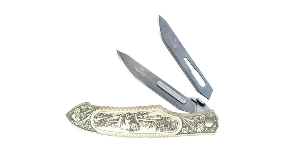 Havalon Piranta Grizzly, Blk Alum w/ Inlay, 2 3/4 in. #60XT Blade XTC-60PRG