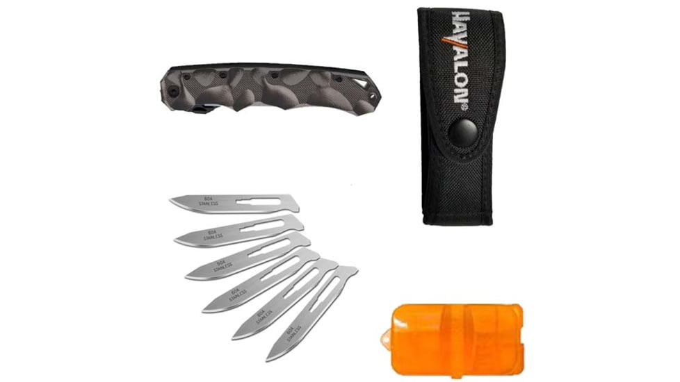 Havalon Piranta-Stag Folding Knife, Box, Black, XTI-60ASTAGBLK