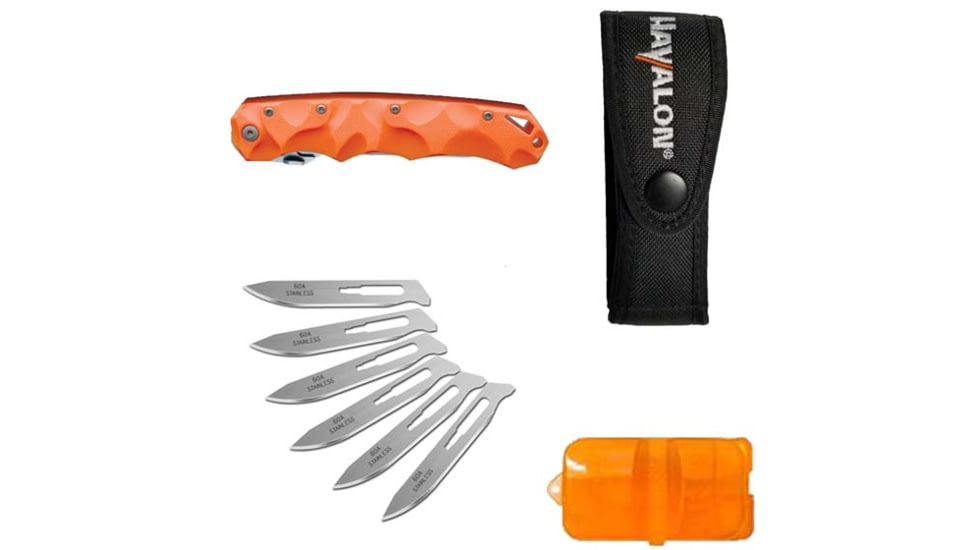 Havalon Piranta-Stag Folding Knife, Box, Orange, XTI-60ASTAGO