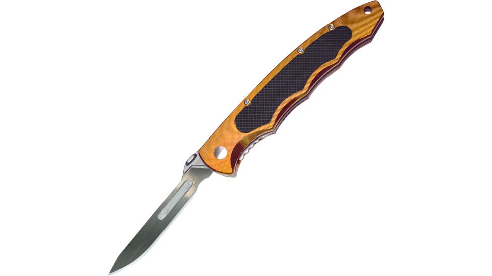 Havalon Piranta-Torch Skinner Folding Knife, 2.75in, Stainless Skinner Blade, Light Copper Aluminum Handle, XTC-60ATLC