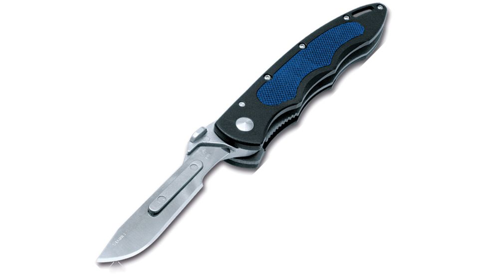 Havalon Piranta-Tracer Folding Knife, 2.75in, Stainless Skinner Blade, Clampack, Black, XTC-22TR