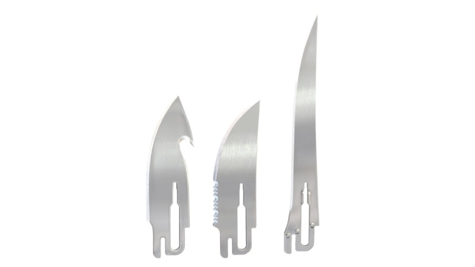 Havalon Talon Hunt Pack Replacement Blades, 5 inch Fillet/3 inch Gut Hook Combo/3 inch Partially Serrated, Stainless Steel, HSC5GSXT3