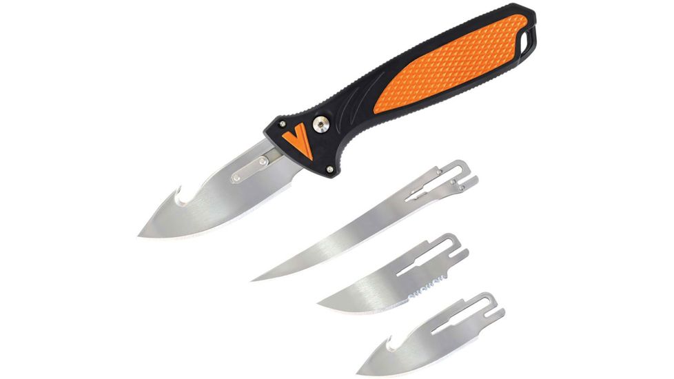 Havalon Talon Hunt Interchangeable Fixed Blade Knife Set, 4 Blades, Roll Pack, Black/Orange, XTC-TH
