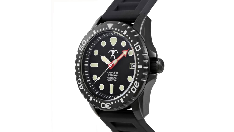 Hawaiian Lifeguard Association Dive Watches, Black Dial, Black Strap, Black, One Size, HLA 5402