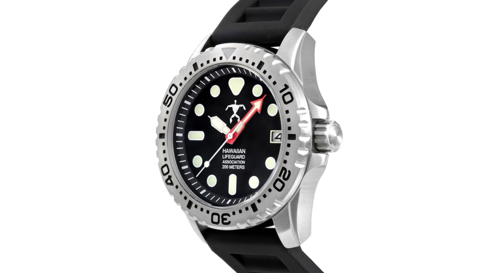 Hawaiian Lifeguard Association Dive Watches, Black Dial, Black Strap, Steel, One Size, HLA 5401