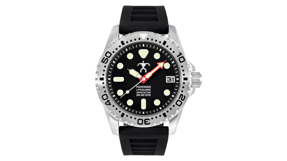 Hawaiian Lifeguard Association Dive Watches, Black Dial, Black Strap, Steel, One Size, HLA 5401
