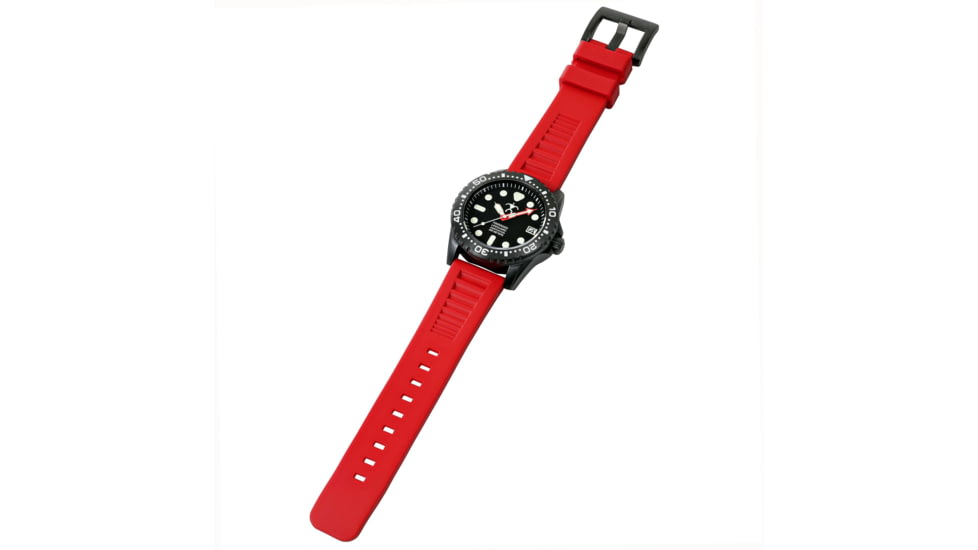Hawaiian Lifeguard Association Dive Watches, Black Dial, Red Strap, Black, One Size, HLA 5412