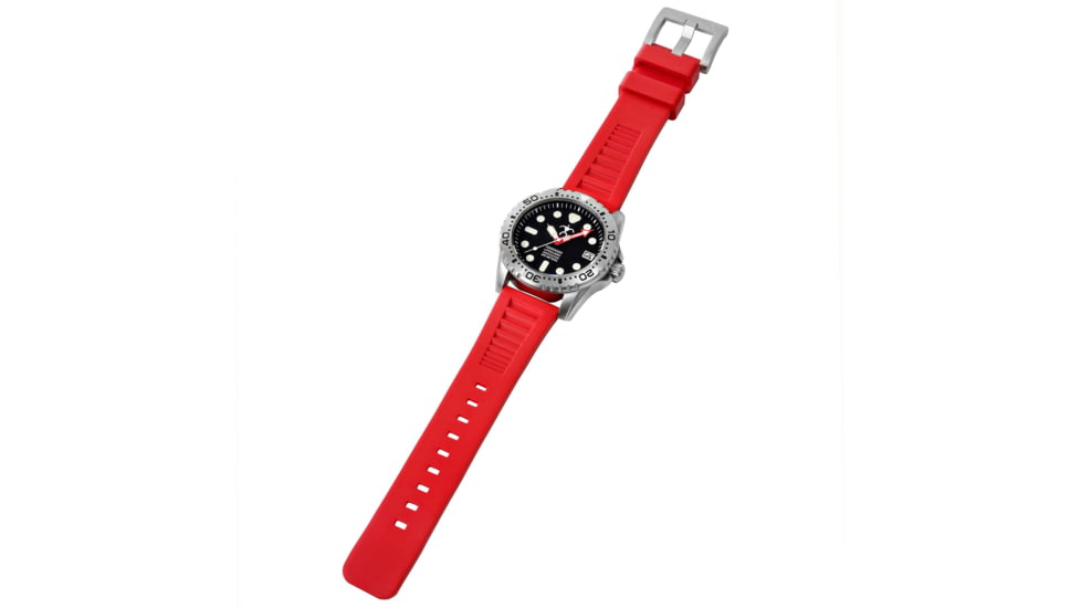 Hawaiian Lifeguard Association Dive Watches, Black Dial, Red Strap, Steel, One Size, HLA 5410
