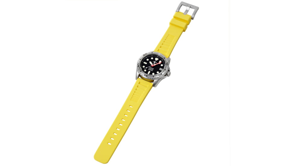 Hawaiian Lifeguard Association Dive Watches, Black Dial, Yellow Strap, Steel, One Size, HLA 5403
