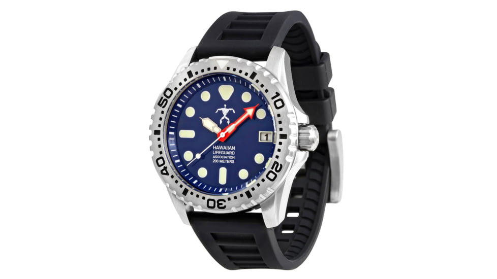 Hawaiian Lifeguard Association Dive Watches, Blue Dial, Black Strap, Steel, One Size, HLA 5405