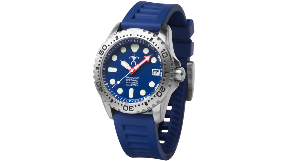 Hawaiian Lifeguard Association Dive Watches, Blue Dial, Blue Strap, Steel, One Size, HLA 5419