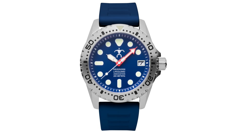 Hawaiian Lifeguard Association Dive Watches, Blue Dial, Blue Strap, Steel, One Size, HLA 5419