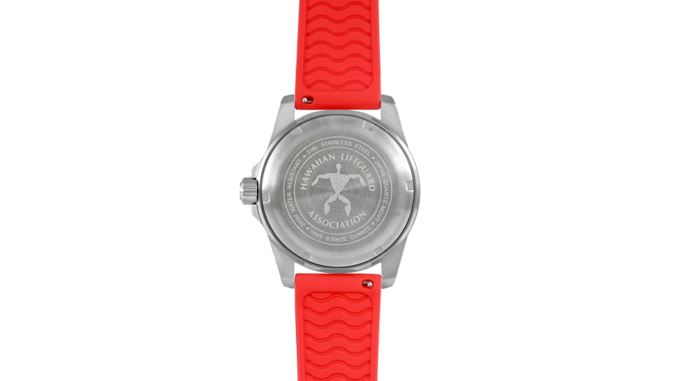 Hawaiian Lifeguard Association Dive Watches, White Dial, Red Strap, Steel, One Size, HLA 5411