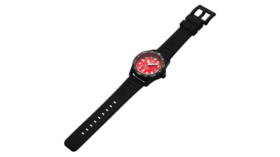 Hawaiian Lifeguard Association Dive Watches, Red Dial, Black Strap, Black, One Size, HLA 5418