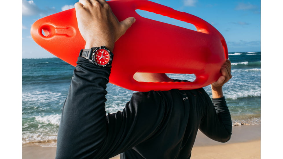 Hawaiian Lifeguard Association Dive Watches, Red Dial, Black Strap, Black, One Size, HLA 5418