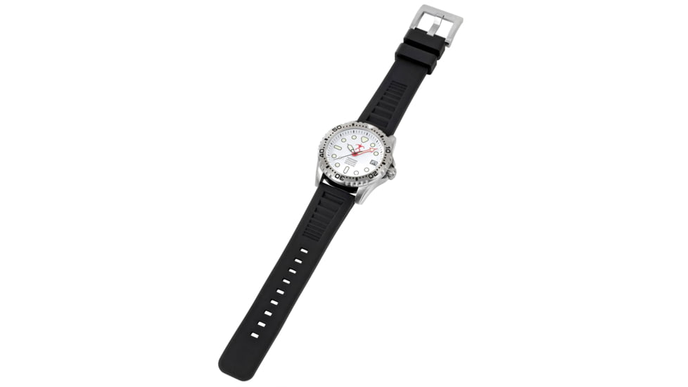 Hawaiian Lifeguard Association Dive Watches, White Dial, Black Strap, Steel, One Size, HLA 5404