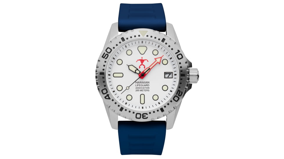 Hawaiian Lifeguard Association Dive Watches, White Dial, Blue Strap, Steel, One Size, HLA 5420