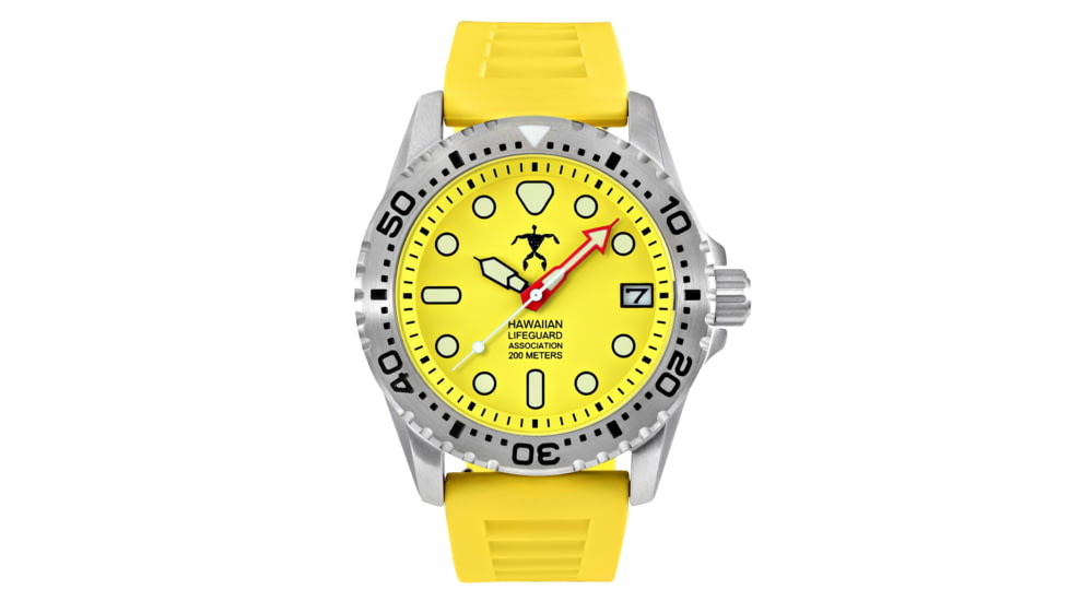 Hawaiian Lifeguard Association Dive Watches, Yellow Dial, Yellow Strap, Steel, One Size, HLA 5408
