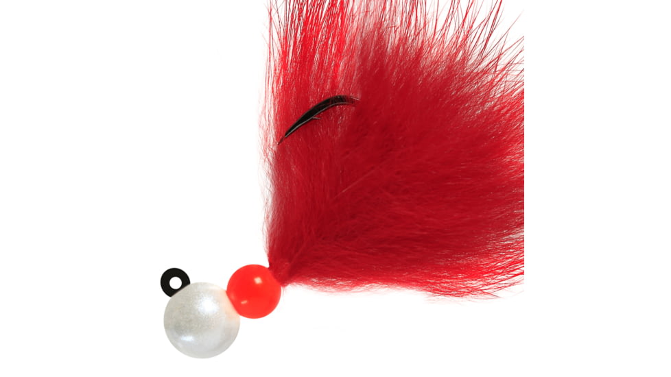 Hawken Outdoors Aerojig Aero-Rabbit Bead Jig, 1/4 oz, Pearl White/Red, AJR14011