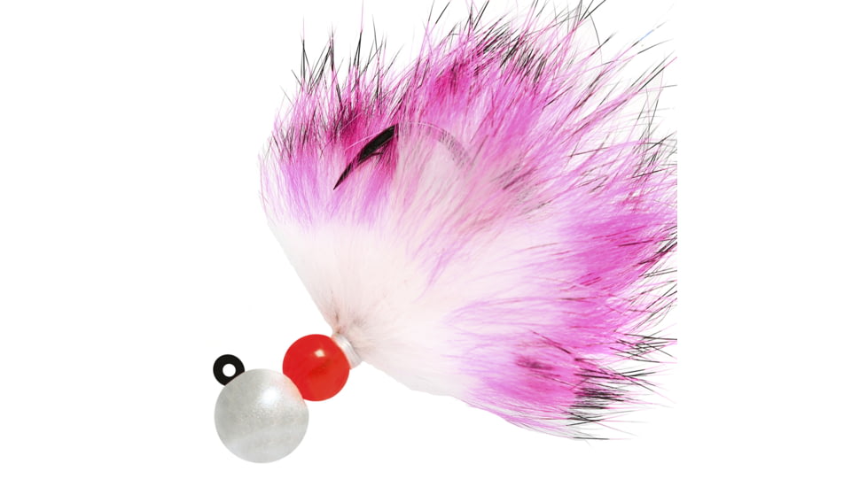 Hawken Outdoors Aerojig Aero-Rabbit Bead Jig, 1/4oz, Pearl White Hot-Pink White, AJR14015